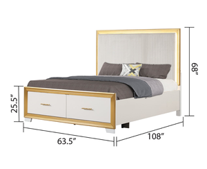 Contemporary <b>Convertible</b> 4PC Queen Bedroom Set with Solid Wood & Gold Finish - Product Image 3
