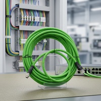 Connecteur mâle M8 A Code 8 broches vers connecteur mâle moulé pour capteur avec câble Ethernet souple Cat6a flexible continu