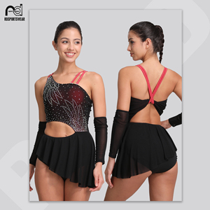 Ensemble de justaucorps à motif flamme, logo personnalisé, en spandex de qualité supérieure, sublimation par transfert thermique, idéal pour l'entraînement de gymnastique - Product Image 3