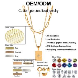 Collier pendentif pour femme JXX plaqué or 18 carats avec breloques cœur ajourées colorées - Product Image 5