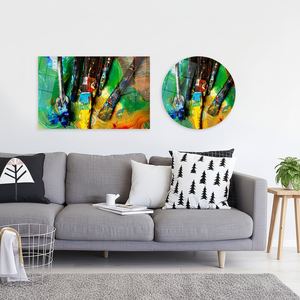 Contemporary <b>Canvas</b> Print: Colorful Brushstroke Glass Art,TEMPERED GLASS ART - Product Image 2
