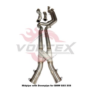 Tubería en Z de Acero Inoxidable SS304 con Acabado Espejo y Escudo Térmico, Tubos Delanteros para M2 G87 M3 G80 M4 G82 S58, Kit de Sistema de Escape para Carreras - Product Image 2