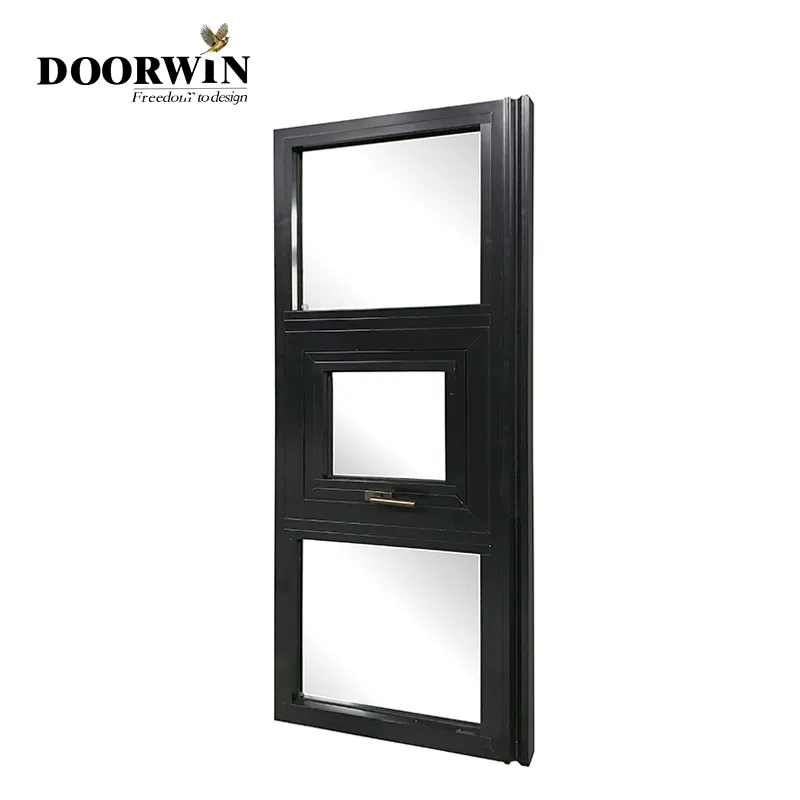 Doorwin Australian Standard As2047 Modern Decorative Aluminum Awning Type Black Windows For House Villa Home