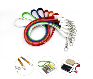 3 In 1 Aangepaste Snel Opladen Nylon Lanyard Vlecht Afscherming Mobiele Telefoon Compatibel <span class=keywords><strong>Micro</strong></span>-<span class=keywords><strong>Usb</strong></span> Type-C Data Kabel Ketting Ontwerp - Product Image 5
