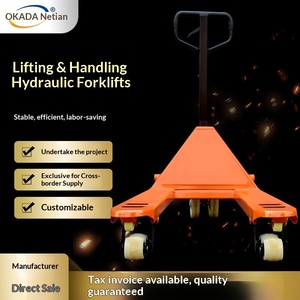 Truk Pengangkut Forklift Manual Baru yang Dapat Disesuaikan, Truk Pengangkut Pallet Hidrolik Jangkauan Tinggi 2 Ton 3 Ton Model Tebal dan Tahan Lama - Product Image 4