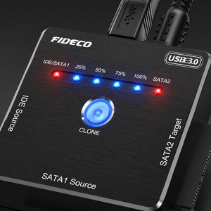 Adaptador convertidor de disco duro <span class=keywords><strong>FIDECO</strong></span> USB 3.0 a SATA IDE con función de clonación para HDD/SSD de 2.5 y 3.5 pulgadas - Product Image 2