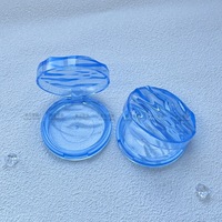Boîte à poudre ronde en ABS ondulé semi-transparente personnalisée, compartiment pour poudre libre et blush, pour emballage cosmétique, modèle 4060