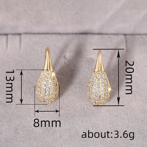 Teardrop Hook Earrings for Women <b>French</b> Style Daily Wear Ear Accessories - Product Image 4