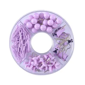 Xuyên biên giới cung cấp Macaron màu đầu tròn Clip kết hợp thẻ chìa khóa màu từ khóa cao su ban nhạc sáng tạo Bộ