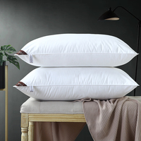 Oreillers de sommeil en plumes de canard 5 étoiles, oreillers en coton Hilton, 1000g avec sac, fabricant