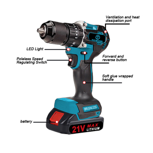 Taladro percutor FPD07 de 13 mm, 18 V, velocidad variable, motor sin escobillas, herramientas eléctricas de impacto, taladro atornillador - Product Image 5