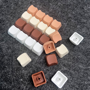 Mao Profile Cat Head Shape Teclas en blanco <span class=keywords><strong>Mx</strong></span> Cross 9,3mm Durable PBT Blanco/Beige/Marrón Sublimación Teclado mecánico Teclas - Product Image 6