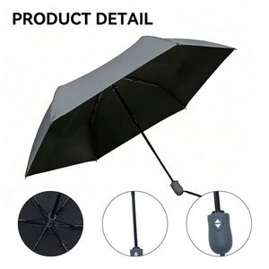 Parapluie de soleil entièrement automatique à 3 plis avec impression de logo pour la pluie, vente en gros - Product Image 6