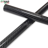 DTRAD Nouvelle paire de 2 tiges de guidon en fibre de carbone véritable 22 mm 7/8 pouces pour vélos de route, finition sergé brillant/mat, résistantes aux chocs