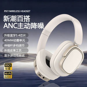 หูฟังไร้สาย Px11 บลูทูธ 5.4 ระบบตัดเสียงรบกวน ANC แบบครอบหู เสียงคุณภาพสูง Hi-Fi พร้อมการชาร์จแบบ Type-C - Product Image 1