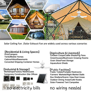 2025 New Arrival Mini Solar Ceiling Fan Built-in <b>Battery</b> 10000mah Powered Solar With LED Light SCF-001 Solar Fan - Product Image 5