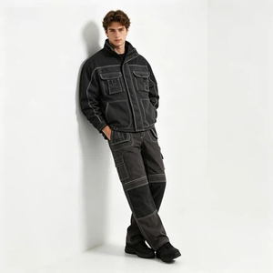 Pantalon de travail en polycoton durable pour hommes, poches amovibles, boutons en laiton, fermeture éclair <span class=keywords><strong>SBS</strong></span> - Product Image 2