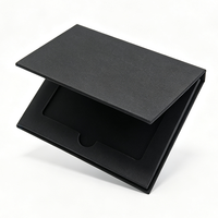 Boîtes cadeaux rigides magnétiques noires de luxe personnalisées pour cartes VIP et cartes de membre, boîtes d'emballage pour cartes-cadeaux