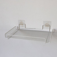 Estante de pared para enrutador, soporte de almacenamiento para TV, malla negra, decoración de pared, cesta