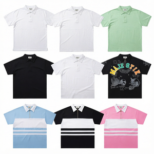 <b>Men</b> <b>Half</b> Zip Polo Shirt Short <b>Sleeve</b> Knitted T Shirt Rhinestone Detail Graphic Print Casual Streetwear - Product Image 1