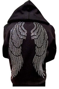 Personnalisable Cristal Ailes d'Ange Applique Flatback Rond Motif Avec Hot-Fix Technique Vêtements Hoodies Avec Strass - Product Image 3