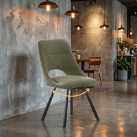 Chaises de salle à manger modernes pivotantes à 360°, imitation cachemire, tissu en coton, pieds en métal noir, salle à manger, cuisine, marron, gris