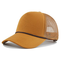 Casquette de sport 5 panneaux personnalisée imprimée, casquette trucker premium en mousse avec logo brodé, style hip-hop tendance, maille unie
