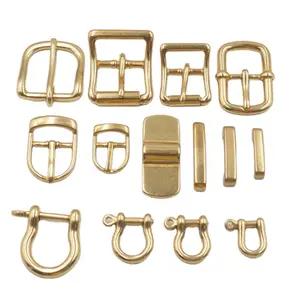 Solid Brass Center Bar Buckle Single Claw Belt Buckle Square Center Rod Buckle For Shoes Wallet Handbag