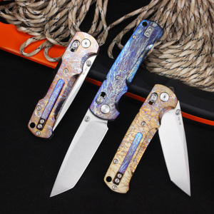 Складной нож GT-T0039-1 Hot VG-10 для активного отдыха, с рукоятью из титанового сплава, цветная, с пескоструйной обработкой и анодированием, карманный нож Tunafire - Product Image 3