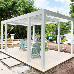 Pergola motorisée imperméable en aluminium à lames orientables, anti-ultraviolet, bioclimatique, pour jardin, patio, cour, divertissement en plein air - Product Image 1