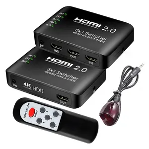 Xput 3 포트 5 포트 HDMI 2.0 스위처 스위치 3x1 5x1 4K 60Hz HDCP 2.2 3 인 1 아웃 5 인 1 아웃 HDMI 스위치 스위치 IR 원격