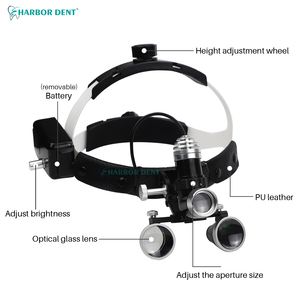 Loupes dentaires électriques réglables avec LED, <span class=keywords><strong>loupe</strong></span> binoculaire grossissante 2,5X/3,5X, lampe frontale rechargeable pour dentisterie - Product Image 2