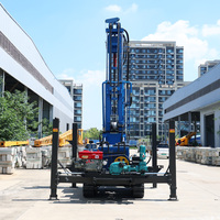 Foreuse de puits d'eau diesel sur chenilles, grande, hydraulique et automotrice, multifonctionnelle, pneumatique