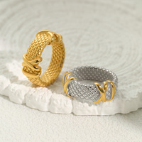 NIMAI Set Perhiasan Cincin Fashion Romantis Lapis Emas 18K untuk Wanita, Bahan Baja Tahan Karat 316L Anti Air & Anti Kusam