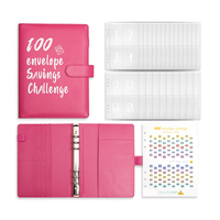 Agenda personnalisé en cuir PU rose à 6 anneaux A5 avec reliure spirale imprimée, carnet à feuilles mobiles pour filles