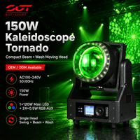 Projecteur à tête mobile RGB Jaune Citron 150W, faisceau et wash, avec LED principale 120W, 24x5050 Aux, DMX512 RDM 18/27CH pour DJ, club, scène et événements