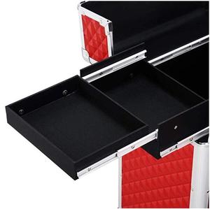 <strong>Makeup</strong> Train Case/Cosmetic Case/<strong>Trolley</strong>/Suitcase/Box Large Capacity <strong>Trolley</strong> with 4 Retractable Trays &amp; 1 Smooth Sliding Drawer - Product Image 6