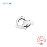 Fermoir de bijoux de forme spéciale VFOOK, design cœur, fermoir en argent sterling 925 pour la fabrication de bijoux de mariée OEM ODM