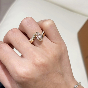 อาซูโอ รีอัล 18K โซลิดเยลโลว์โกลด์ แหวนเพชรทรงรีหรูหรา 2.0 กะรัต ของขวัญสำหรับงานแต่งงานของผู้หญิง คุณภาพสูง AU750 - Product Image 6