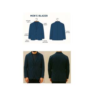 Blazer pour homme fabriqué en Italie, revers cranté, poches plaquées, fermeture à deux boutons, veste cintrée, style business décontracté, tenue de bureau classique - Product Image 6