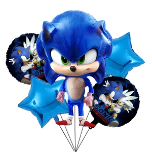 Popular Juego de 5 Globos de Aluminio con Forma de Sonic the Hedgehog de 18 Pulgadas, Decoración para Fiestas de Cumpleaños Infantiles, Globos de Helio con Diseño de Dibujos Animados - Product Image 1