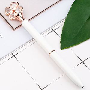 Bolígrafo de Metal con Cristal y Diseño de Trébol de Cuatro Hojas, con Logotipo Personalizado, Nuevo Estilo - Product Image 6