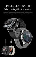 Montre connectée 2-en-1 avec écouteurs sans fil, appels Bluetooth, musique, moniteur de fréquence cardiaque, suivi du sommeil, réveil, sport magnétique, batterie 4 jours