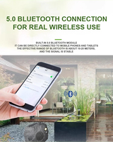 Haut-parleur de jardin intelligent étanche avec éclairage LED, alimenté par énergie solaire, haut-parleur Bluetooth sans fil pour l'aménagement extérieur