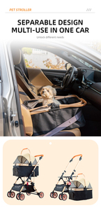 Poussette animaux avec panier de rangement pliable et léger chariot de <span class=keywords><strong>transport</strong></span> pour chien Jogging poussette poussette pour <span class=keywords><strong>chat</strong></span> - Product Image 3