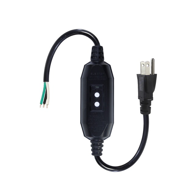 US NEMA 5 15P Power Cord to Open End Stripped Wire RCD Inline Safety Switch 125V 15A 3x1.5mm Construction Power Lead