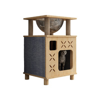 Maison pour animaux de compagnie en bois massif, universelle, toutes saisons, nid pour chat, boîte rectangulaire fermée, cadre d'escalade pour chat, table de chevet, tabouret