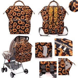 tamaño girasol, girasol impresión cambiar los pañales bolso de la momia maternidad aislado del pañal del bebé mochila bolsa - Product Image 2