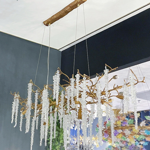 <span class=keywords><strong>Suspension</strong></span> postmoderne de luxe avec pièces de monnaie glands en cristal pour salon chambre pour atmosphère <span class=keywords><strong>d</strong></span>'hôtel lustre de branche suspendu - Product Image 6