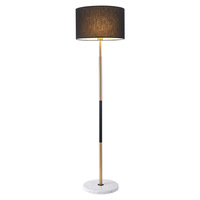 Lampu Lantai LED Gaya Minimalis Amerika dengan Kap Lampu Kain untuk Ruang Tamu, Hotel, Kamar Tidur, dan Aula